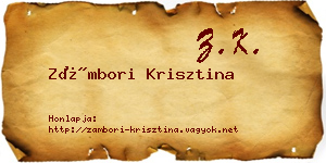 Zámbori Krisztina névjegykártya